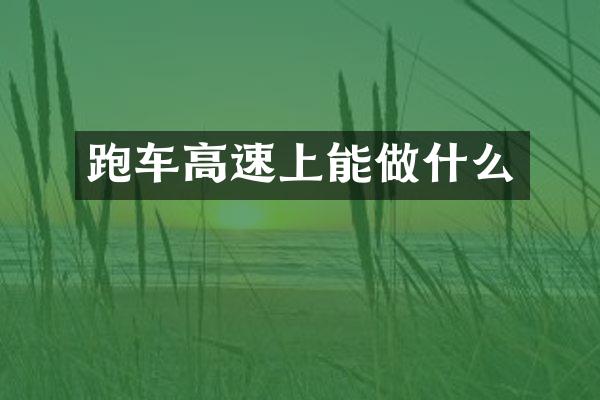 跑车高速上能做什么