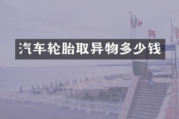 汽车轮胎取异物多少钱