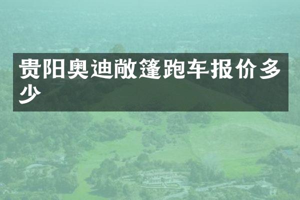 贵阳奥迪敞篷跑车报价多少