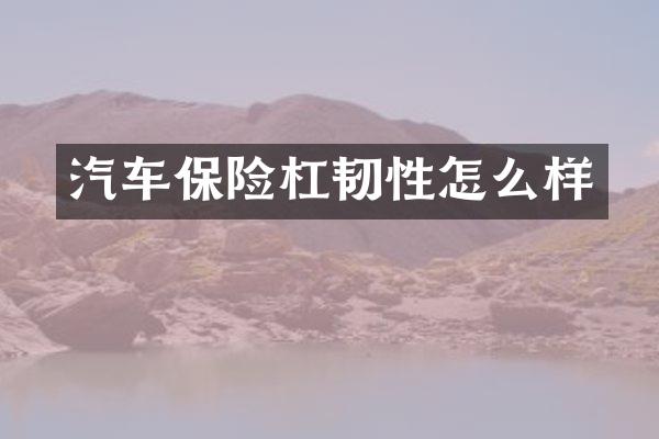 汽车保险杠韧性怎么样