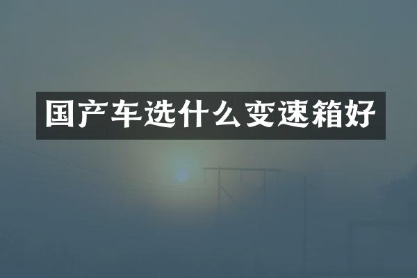 国产车选什么变速箱好