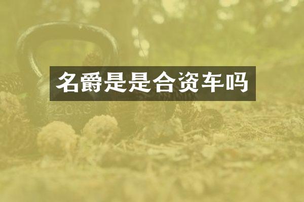 名爵是是合资车吗