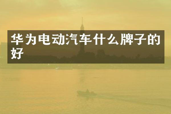 华为电动汽车什么牌子的好