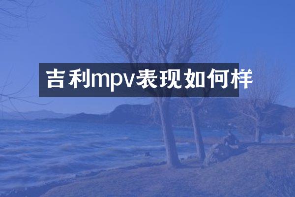 吉利mpv表现如何样