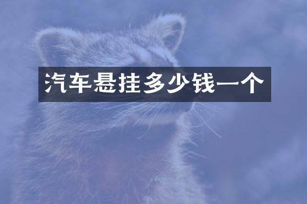 汽车悬挂多少钱一个