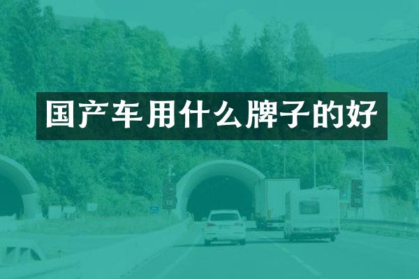 国产车用什么牌子的好