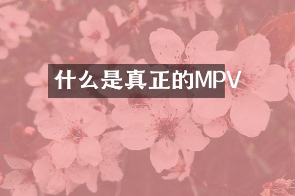 什么是真正的MPV