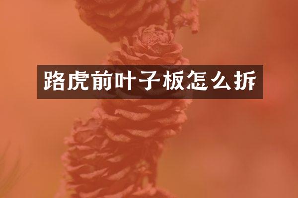 路虎前叶子板怎么拆