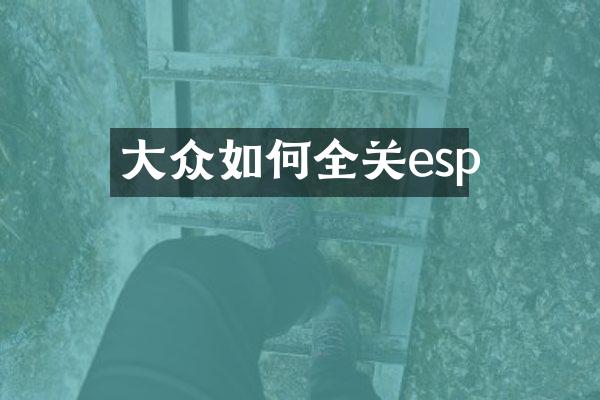 大众如何全关esp