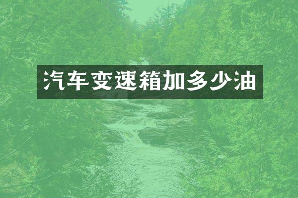 汽车变速箱加多少油