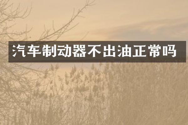 汽车制动器不出油正常吗