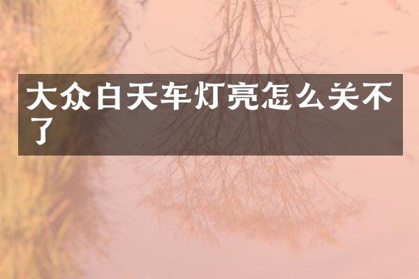 大众白天车灯亮怎么关不了