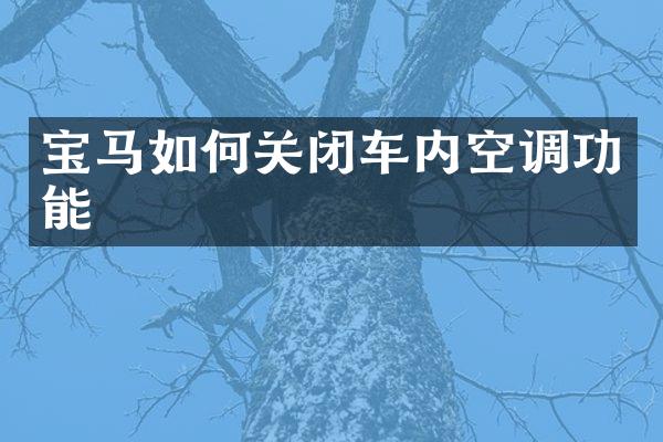 宝马如何关闭车内空调功能