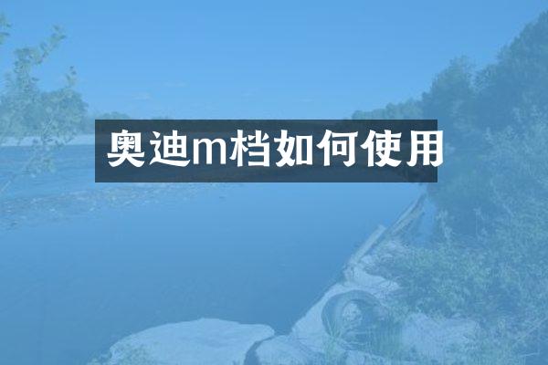 奥迪m档如何使用