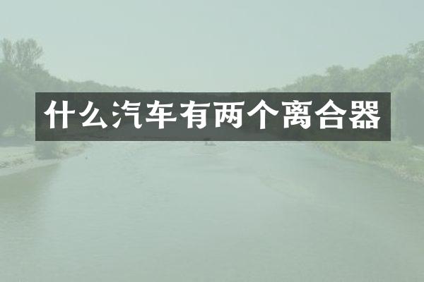 什么汽车有两个离合器