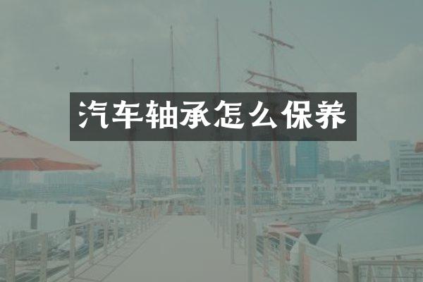 汽车轴承怎么保养