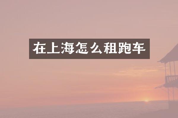 在上海怎么租跑车