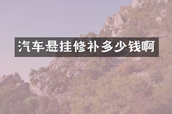 汽车悬挂修补多少钱啊