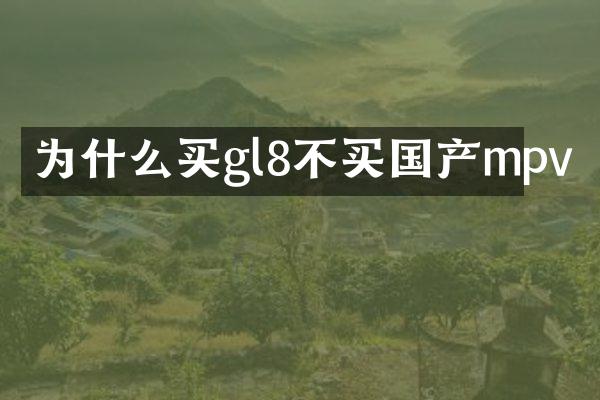 为什么买gl8不买国产mpv