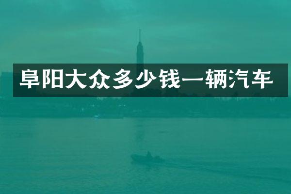阜阳大众多少钱一辆汽车