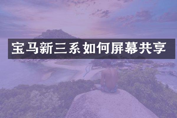 宝马新三系如何屏幕共享
