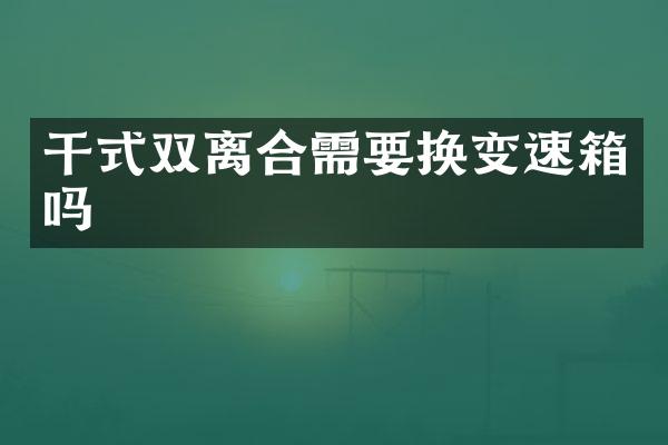干式双离合需要换变速箱吗