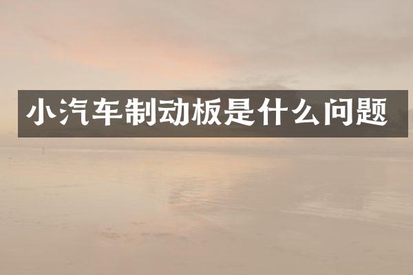 小汽车制动板是什么问题