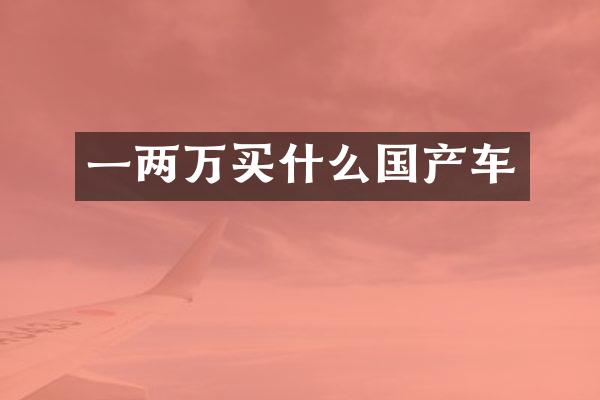 一两万国产车