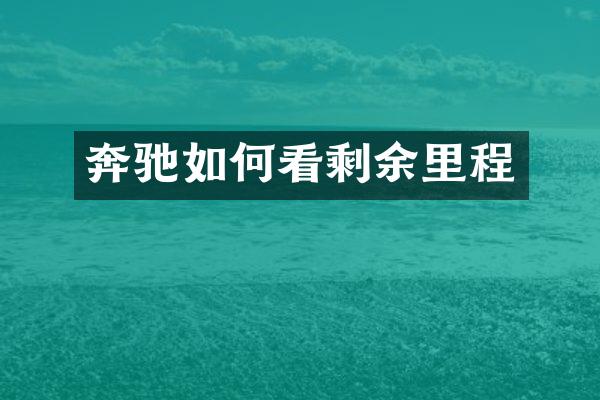 奔驰如何看剩余里程