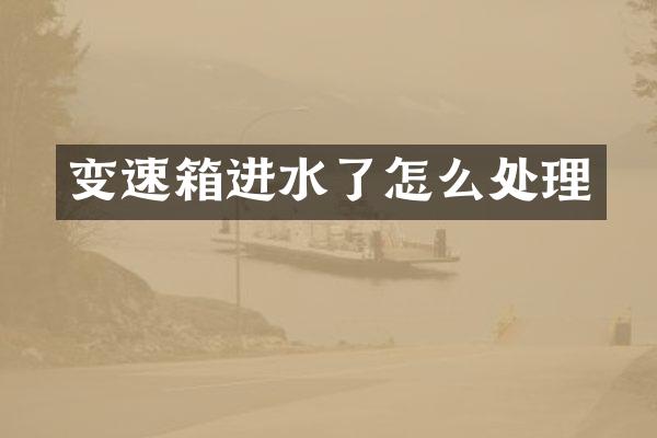 变速箱进水了怎么处理