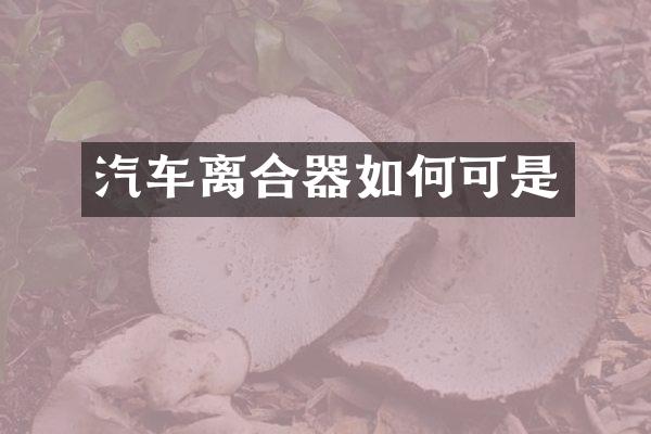 汽车离合器如何可是