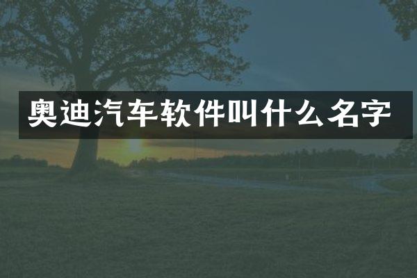奥迪汽车软件叫什么名字