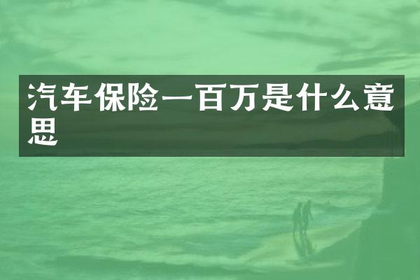汽车保险一百万是什么意思