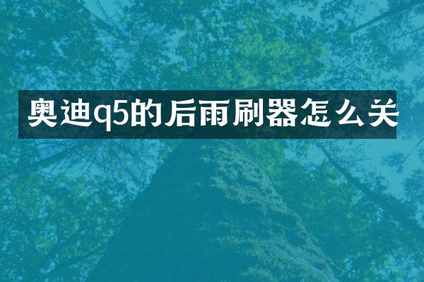 奥迪q5的后雨刷器怎么关