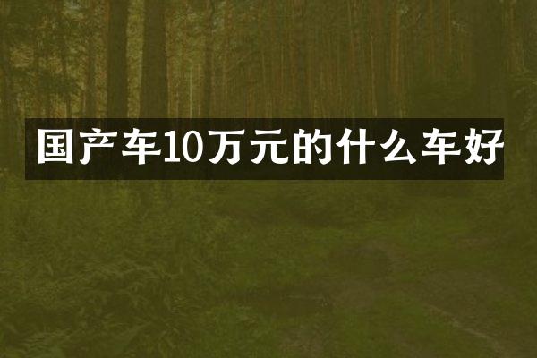 国产车10万元的什么车好