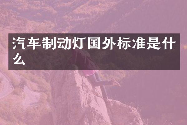 汽车制动灯国外标准是什么
