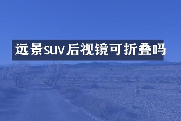 远景suv后视镜可折叠吗