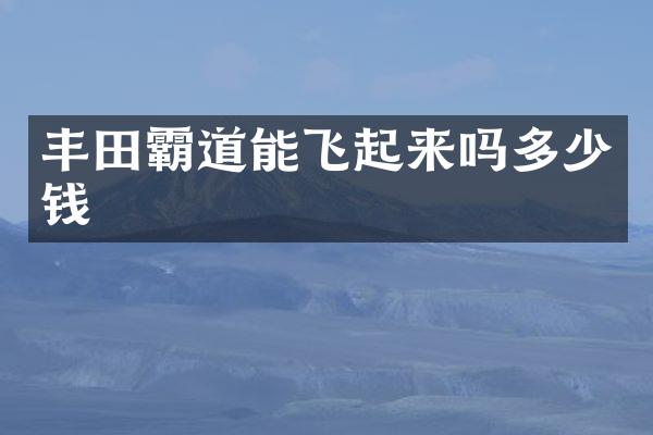 丰田霸道能飞起来吗多少钱