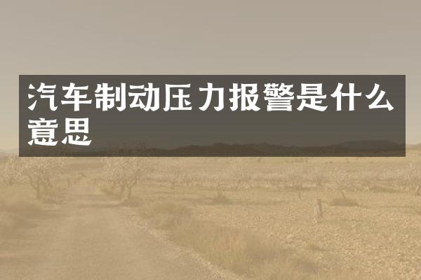 汽车制动压力报警是什么意思