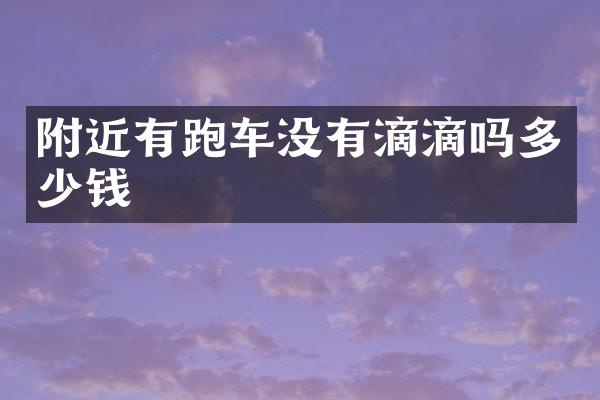 附近有跑车没有滴滴吗多少钱