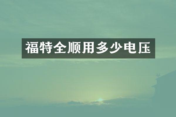 福特全顺用多少电压
