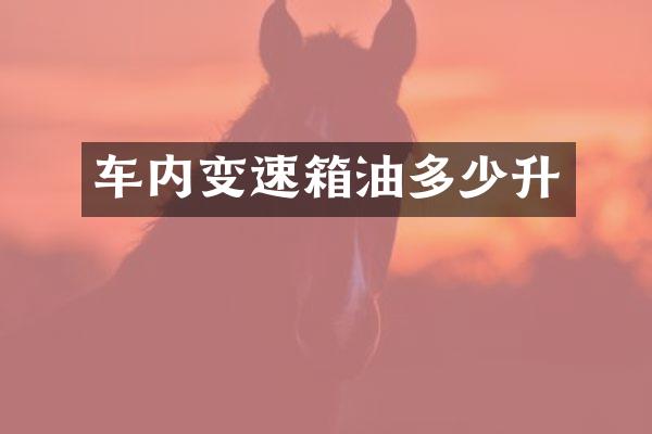 车内变速箱油多少升