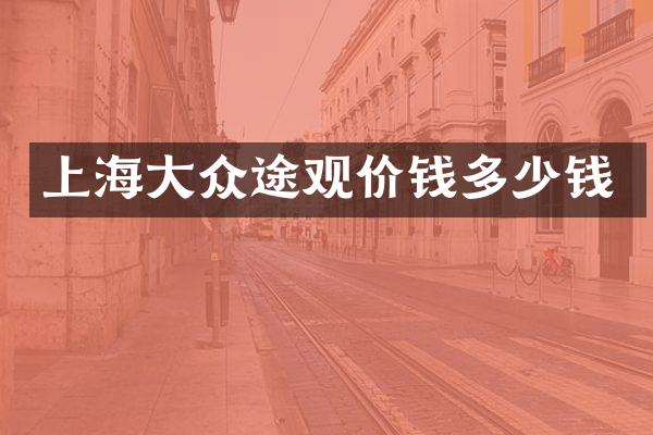 上海大众途观价钱多少钱