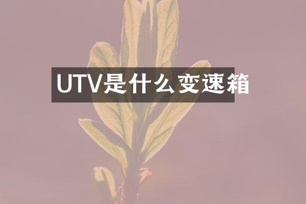 UTV是什么变速箱