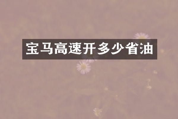 宝马高速开多少省油