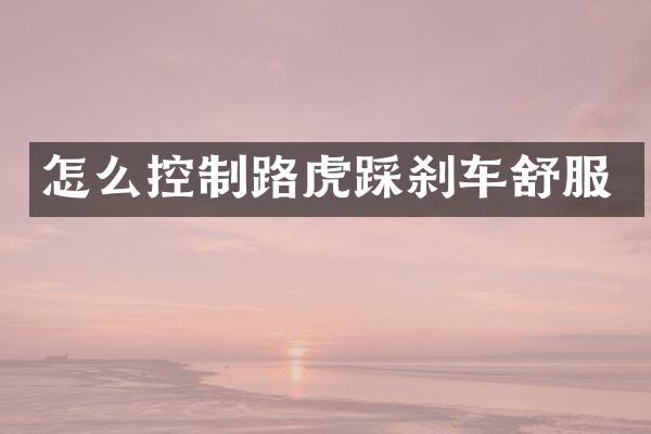 怎么控制路虎踩刹车舒服