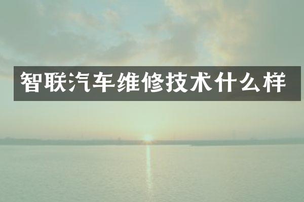 智联汽车维修技术什么样