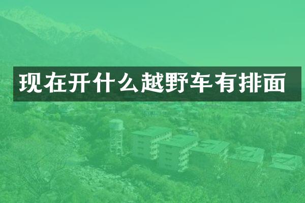 现在开什么越野车有排面