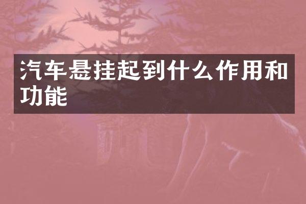 汽车悬挂起到什么作用和功能