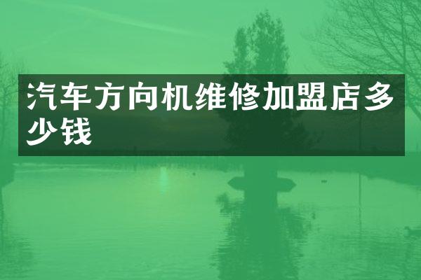 汽车方向机维修加盟店多少钱